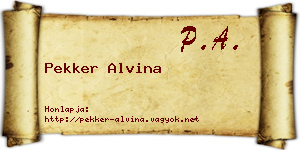 Pekker Alvina névjegykártya